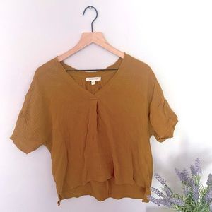 Grade & Gather Raw Hem Short Sleeve Top